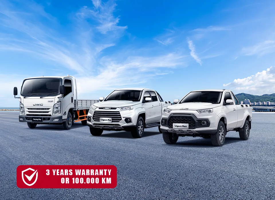 Vigus Plus, Vigus Pro, and Vigus N720 vehicle range with a 3-year or 100,000 km warranty