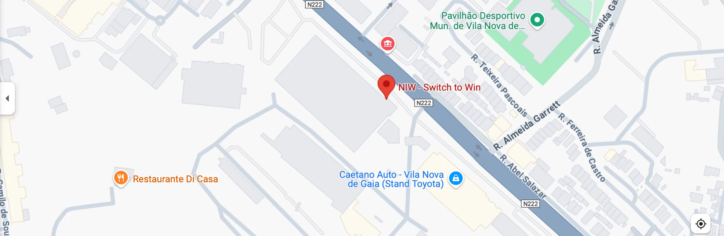 Localização da NiW Av. Vasco da Gama 1410, 4430-247 Vila Nova de Gaia Portugal